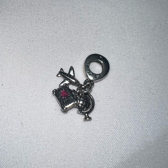 Pandora Airplane, Globe & Suitcase Dangle Charm - Picture 3 of 3